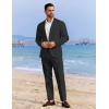 imageCOOFANDY Mens 2 Piece Linen Suits Set Regular Fit Casual Linen Lightweight Suit Summer Beach WeddingBlack