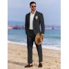 imageCOOFANDY Mens 2 Piece Linen Suits Set Regular Fit Casual Linen Lightweight Suit Summer Beach WeddingBlack