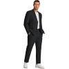 imageCOOFANDY Mens 2 Piece Linen Suits Set Regular Fit Casual Linen Lightweight Suit Summer Beach WeddingBlack