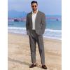 imageCOOFANDY Mens 2 Piece Linen Suits Set Regular Fit Casual Linen Lightweight Suit Summer Beach WeddingDark Grey