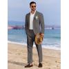 imageCOOFANDY Mens 2 Piece Linen Suits Set Regular Fit Casual Linen Lightweight Suit Summer Beach WeddingDark Grey