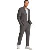 imageCOOFANDY Mens 2 Piece Linen Suits Set Regular Fit Casual Linen Lightweight Suit Summer Beach WeddingDark Grey