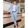 imageCOOFANDY Mens 2 Piece Linen Suits Set Regular Fit Casual Linen Lightweight Suit Summer Beach WeddingLight Blue