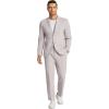 imageCOOFANDY Mens 2 Piece Linen Suits Set Regular Fit Casual Linen Lightweight Suit Summer Beach WeddingLight Grey