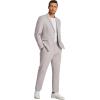 imageCOOFANDY Mens 2 Piece Linen Suits Set Regular Fit Casual Linen Lightweight Suit Summer Beach WeddingLight Grey