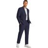 imageCOOFANDY Mens 2 Piece Linen Suits Set Regular Fit Casual Linen Lightweight Suit Summer Beach WeddingNavy Blue