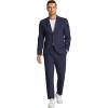 imageCOOFANDY Mens 2 Piece Linen Suits Set Regular Fit Casual Linen Lightweight Suit Summer Beach WeddingNavy Blue