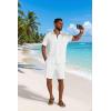 imageCOOFANDY Mens 2 Piece Outfit Casual Short Sleeve Button Down Shirt and Beach Shorts Set Summer Vacation Outfits for MenWhite
