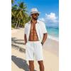 imageCOOFANDY Mens 2 Piece Outfit Casual Short Sleeve Button Down Shirt and Beach Shorts Set Summer Vacation Outfits for MenWhite