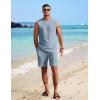 imageCOOFANDY Mens 2 Piece Outfits Beach Knit Jacquard Sleeveless Shirt and Shorts Sets Summer Athletic Vacation SetLight Blue