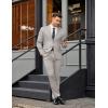 imageCOOFANDY Mens 2 Piece Suits Classic Fit Suit Set 2 Button Blazer Jacket and Dress Pants for Wedding Business PromLight Grey