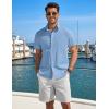imageCOOFANDY Mens Button Down Shirt Short Sleeve Casual Stylish Cotton Shirts Linen Textured Summer Beach Wedding ShirtBlue
