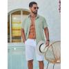 imageCOOFANDY Mens Button Down Shirt Short Sleeve Casual Stylish Cotton Shirts Linen Textured Summer Beach Wedding ShirtLight Green