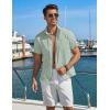 imageCOOFANDY Mens Button Down Shirt Short Sleeve Casual Stylish Cotton Shirts Linen Textured Summer Beach Wedding ShirtLight Green