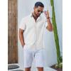 imageCOOFANDY Mens Button Down Shirt Short Sleeve Casual Stylish Cotton Shirts Linen Textured Summer Beach Wedding ShirtWhite