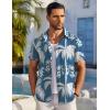 imageCOOFANDY Mens Button Down Short Sleeve Shirt Casual Beach Shirt Summer Vacation Textured ShirtsBlue