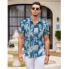 imageCOOFANDY Mens Button Down Short Sleeve Shirt Casual Beach Shirt Summer Vacation Textured ShirtsBlue