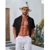 imageCOOFANDY Mens Casual Button Down Shirt Short Sleeve Summer Shirt for Beach Vacation Resort WearBlack