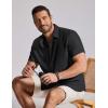 imageCOOFANDY Mens Casual Button Down Shirt Short Sleeve Summer Shirt for Beach Vacation Resort WearBlack