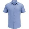 imageCOOFANDY Mens Casual Button Down Shirt Short Sleeve Summer Shirt for Beach Vacation Resort WearBlue