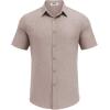 imageCOOFANDY Mens Casual Button Down Shirt Short Sleeve Summer Shirt for Beach Vacation Resort WearChampagne