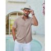 imageCOOFANDY Mens Casual Button Down Shirt Short Sleeve Summer Shirt for Beach Vacation Resort WearChampagne