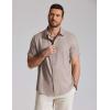 imageCOOFANDY Mens Casual Button Down Shirt Short Sleeve Summer Shirt for Beach Vacation Resort WearChampagne