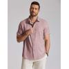 imageCOOFANDY Mens Casual Button Down Shirt Short Sleeve Summer Shirt for Beach Vacation Resort WearDusty Pink