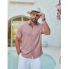 imageCOOFANDY Mens Casual Button Down Shirt Short Sleeve Summer Shirt for Beach Vacation Resort WearDusty Pink