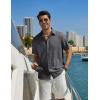 imageCOOFANDY Mens Casual Button Down Shirt Short Sleeve Summer Shirt for Beach Vacation Resort WearGray