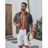 imageCOOFANDY Mens Casual Button Down Shirt Short Sleeve Summer Shirt for Beach Vacation Resort WearGray