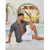 imageCOOFANDY Mens Casual Button Down Shirt Short Sleeve Summer Shirt for Beach Vacation Resort WearGray