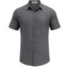 imageCOOFANDY Mens Casual Button Down Shirt Short Sleeve Summer Shirt for Beach Vacation Resort WearGray