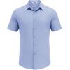 imageCOOFANDY Mens Casual Button Down Shirt Short Sleeve Summer Shirt for Beach Vacation Resort WearLight Blue