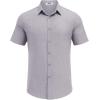 imageCOOFANDY Mens Casual Button Down Shirt Short Sleeve Summer Shirt for Beach Vacation Resort WearLight Gray
