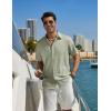 imageCOOFANDY Mens Casual Button Down Shirt Short Sleeve Summer Shirt for Beach Vacation Resort WearLight Green