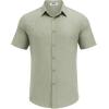 imageCOOFANDY Mens Casual Button Down Shirt Short Sleeve Summer Shirt for Beach Vacation Resort WearLight Green