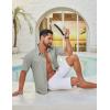 imageCOOFANDY Mens Casual Button Down Shirt Short Sleeve Summer Shirt for Beach Vacation Resort WearSage Green