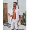 imageCOOFANDY Mens Casual Button Down Shirt Short Sleeve Summer Shirt for Beach Vacation Resort WearSolid White