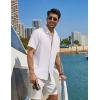 imageCOOFANDY Mens Casual Button Down Shirt Short Sleeve Summer Shirt for Beach Vacation Resort WearSolid White