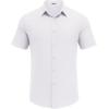 imageCOOFANDY Mens Casual Button Down Shirt Short Sleeve Summer Shirt for Beach Vacation Resort WearSolid White