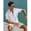 imageCOOFANDY Mens Casual Button Down Shirt Short Sleeve Summer Shirt for Beach Vacation Resort WearSolid White