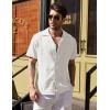 imageCOOFANDY Mens Casual Button Down Shirts Short Sleeve Summer Beach Shirt Fashion Textured Shirts with PocketA  White