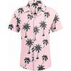 imageCOOFANDY Mens Casual Shirts Short Sleeve Button Down Shirts Fashion Textured Summer Beach ShirtPinkleaf