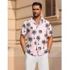 imageCOOFANDY Mens Casual Shirts Short Sleeve Button Down Shirts Fashion Textured Summer Beach ShirtPinkleaf