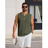 imageCOOFANDY Mens Casual Tank Top V Neck Knit Jacquard Sleeveless T Shirts Lightweight Summer Beach Textured TankArmy Green
