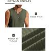 imageCOOFANDY Mens Casual Tank Top V Neck Knit Jacquard Sleeveless T Shirts Lightweight Summer Beach Textured TankArmy Green