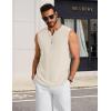 imageCOOFANDY Mens Casual Tank Top V Neck Knit Jacquard Sleeveless T Shirts Lightweight Summer Beach Textured TankBeige