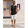 imageCOOFANDY Mens Casual Tank Top V Neck Knit Jacquard Sleeveless T Shirts Lightweight Summer Beach Textured TankBlack