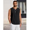 imageCOOFANDY Mens Casual Tank Top V Neck Knit Jacquard Sleeveless T Shirts Lightweight Summer Beach Textured TankBlack